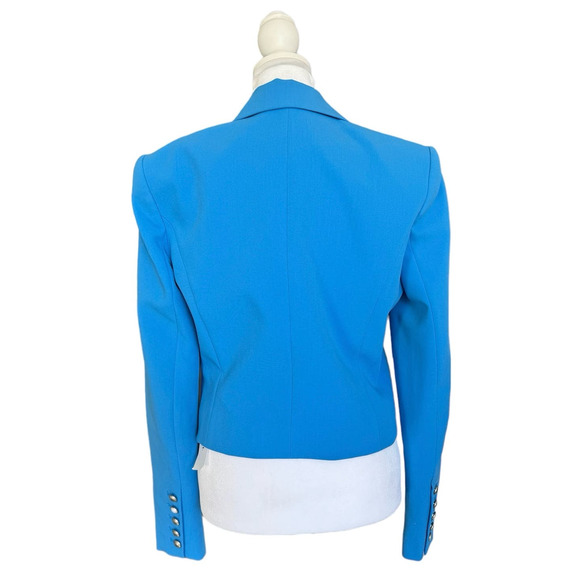 L'Agence Inez Crop Blazer Campanula Cobalt Blue Size 4 - Picture 9 of 16